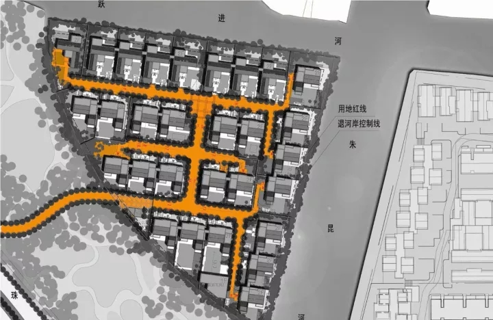 王字型路網(wǎng)造分解人流，保證入口私密性